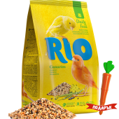 Пълноценна, ежедневна храна за канарчета RIO Feed for canaries 1 кг. с канарено семе, рапица и водорасли; 1кг + ПОДАРЪК щипка с формата на морков 