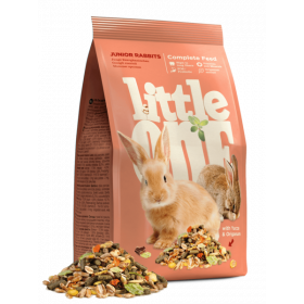 Здравословна храна за малки зайчета до 6 месеца Little One Feed for junior rabbits с пелети от пресовано ливадно сено и моркови; 0.900кг. + ПОДАРЪК щипка с форма на морков