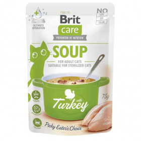 Деликатесен  пауч за котки Brit Care Cat Soup with Turkey супа с пуешко месо, БЕЗ зърнени култури